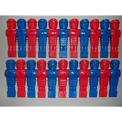 22 Kickerfiguren im L�wen-Design, rot und blau, 16mm.