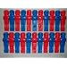 22 Kickerfiguren im L�wen-Design, rot und blau, 16mm.