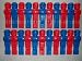 Sports : 22 Kickerfiguren im L&ouml;wen-Design, rot und blau, 16mm