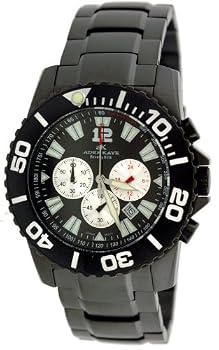 Adee Kaye Men's Sea Marine Black IP Chronograph Watch Model AK-4013-MGM1