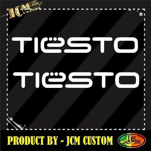 SET OF 2 - Tiesto Trance Techno Vinyl Decal Sticker / 8" X 0.9"