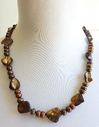 Handmade Necklace in Chocolate Fresh Water Pearls