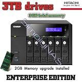QNAP TS-659 PRO II 12TB (4 x 3000GB) 6-Bay NAS Integrated with Hitachi Ultrastar 7K3000 (Enterprise) with 2GB Memory Upgrade