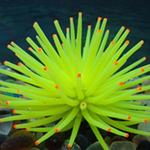 New Coral S Yellow Aquarium Fish Tank Landscape Decoration Glow Simulation Animal Plants Ornament no.09