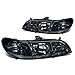 Auto Dynasty Headlights Assembly Compatible with 1998-2002 Honda Accord CG, Driver and Passenger Side Halogen Headlamps Replacement, Smoked Lens Clear Corner