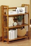 Mission Style 38 x 27.5 Inch Light Oak Folding / Stacking Bookcase, 27.5