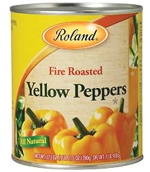 Roland Fire Roasted Yellow Peppers, 28-Ounces Can (Pack of 4)
