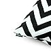 Lavievert Decorative Cotton Canvas Square Throw Pillow Cover Cushion Case Handmade White and Black Chevron Stripe Toss Pillowcase with Hidden Zipper Closure 18 X 18 Inches (For Living Room, Sofa, Etc)