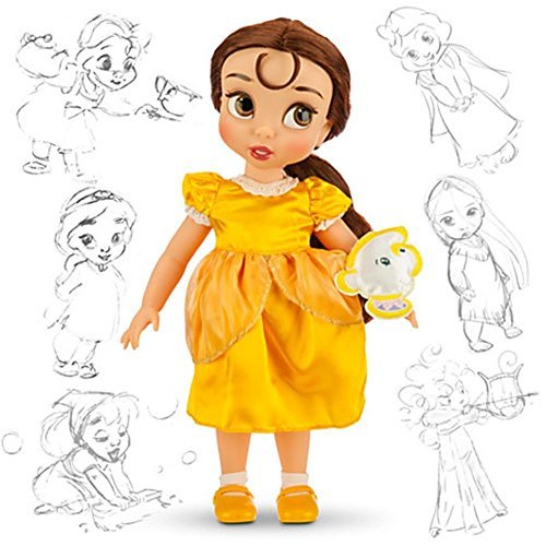 Disney Animators  Collection Belle Toddler Doll - 16   with Plush Friend, Chip