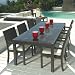 Outdoor Wicker Patio Furniture New Resin 7 Pc Dining Table Set with Chairs & Bench Set