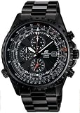 Stainless Steel Edifice Black Label Black Dial Tachymeter