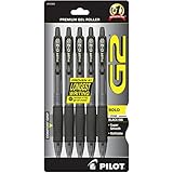 Pilot G2 Retractable Premium Gel Ink Roller Ball Pens, Bold Point, 5-Pack, Black Ink (31303)