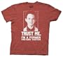 Ripple Junction Men's Dooge Howser Trust Me Men's Tee,Red Heather,XX-Large