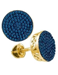 10KT Yellow Gold 0.51 CTW-Diamond Micro-Pave Earring