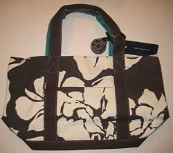 Tommy Hilfiger Fudge/Ivory Flower Tote