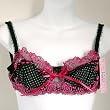 Jezebel Women's Desire Unlined Demi Bra 10427 (32d, HDT Black/Pink)