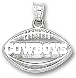 NFL Dallas Cowboys Sterling Silver Pierced Football Charm