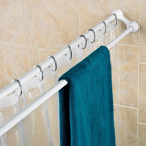 Shower Curtain Rod and - White
