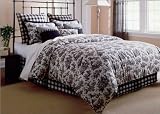 10 pc Full Size Bedding Bed in a Bag Set - Southern Textiles Jolie Black Cozy Kids Premium Pack