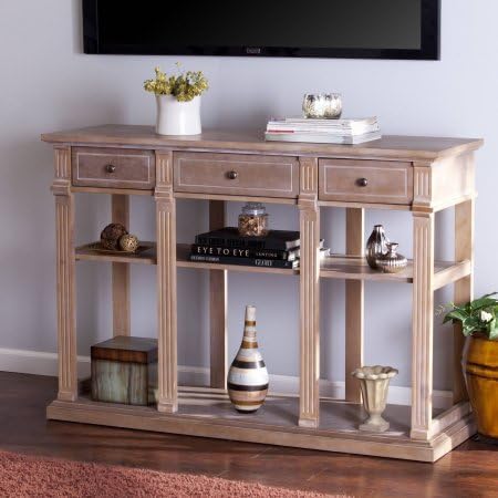 Southern Enterprises Farmhouse Console Table, Weathered Natural