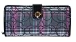 Coach Tartan Signature Accordion Zip Around Clutch Wallet 46212 Multi