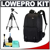 Lowepro Fastpack 350 Backpack Digital SLR Camera Case (Black) + Tripod + Accessory Kit for Canon Rebel T3, T3i, T1i, T2i, EOS 60D, 50D, 5D, 7D, Nikon D3000, D3100, D5000, D7000, D300s, Olympus Evolt E-5, E-30, E-620 and Sony Alpha A560, A580, A33, A55