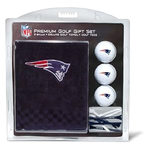 NFL New England Patriots Embroidered Golf Towel (3 Golf Balls/12 Tee Gift Set)
