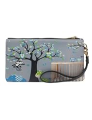 Shoes: XinY Trees Printed Real Leather Wristlet Cross Body Bag
