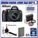 Nikon D3000 10MP Digital SLR Camera w/ 18-55mm AF-S DX VR Nikkor Zoom Lens + Willoughby's 8GB SDHC Class 6 Travelers Bonus Pack #1