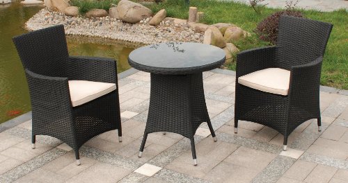 Cannes 3pc Bistro 2 Seater Set - Ebony Black - FREE UK Mainland Delivery top Bistro sets Cannes 3pc Bistro 2 Seater Set - Ebony Black - FREE UK Mainland Delivery picture