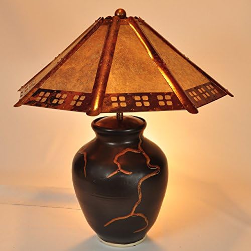"Roots" Lamp with Copper and Mica Shade 71312 Craftsman Mission Bungalow Stickley Art Craft