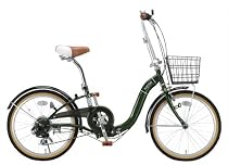 RayChell(レイチェル)カゴ付き20インチ6段変速折りたたみ自転車 MU-206R 【2カラー展開】