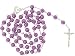 Purple Faux Pearl Link Rosary Necklace - 24 in Necklace - 8mm Beads