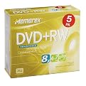 Memorex DVD+RW Slim Disc Pack - 5-pk.