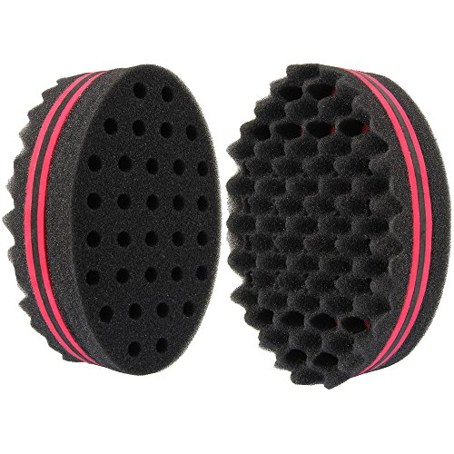 Beauty7 Oval Double-sided Two in One Magic Twist Sponge Hair Brush for Twists, Afros, Coils, Dreadlocks (1 PC)
