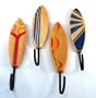 4 Assorted Wood Surfboard Wall Hooks Towels No Problem