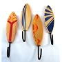 4 Assorted Wood Surfboard Wall Hooks Towels No Problem