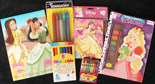 Childrens Toyshop  Toys : Bilingual Princess Art Supply Set - Paint - Crayons - Markers - Glitter