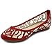 Ollio Women's Shoe Mesh Floral Glitter Ballet Flat