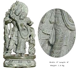 Krishna Radha Stone Statue Religious Gifts 4 x 3.25 x 8 inches (sos123)