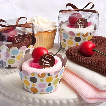 Cupcake Design Towel Favor