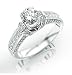 Contemporary Channel Set Princess And Pave Round Cut Diamonds Engagement Ring with a 0.75 Carat D-F SI2-SI3 Appraised Center Stone and 0.9 Carats of Side Diamonds (1.65 Cttw)