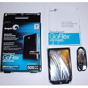 Seagate Freeagent Goflex USB 2.0 Ultra-portable External Hard Drive Kit and USB 3.0 Adapter