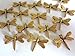 Dragonfly Decorative Metal Push Pins, Gold Finish, Handmade Solid Metal, 15 Piece Set, T-105AG