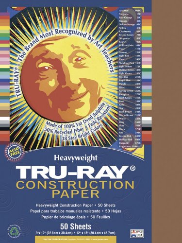 Tru-Ray Sulphite Construction Paper, 9 x 12 Inches, Brown, 50 Sheets (103025)