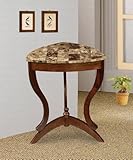 Cherry finish side table \ plant display stand with faux marble top.