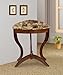 Cherry finish side table \ plant display stand with faux marble top.