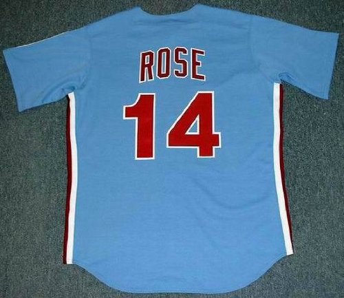 PETE ROSE Philadelphia Phillies 1980 Majestic Cooperstown Throwback Away Baseball Jersey, 2XL