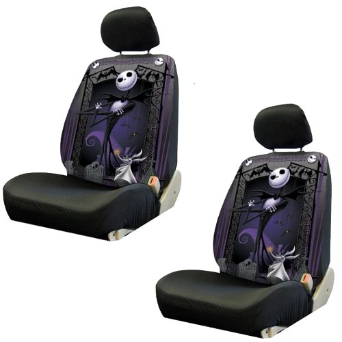 Nightmare Before Christmas Jack Skellington Graveyard Car Truck SUV Low Back Bucket Seat Covers - PAIR On Sale