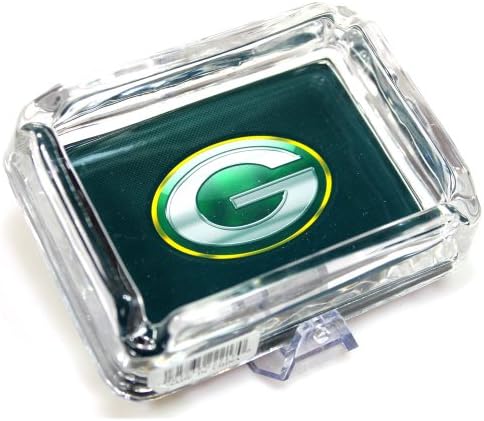 Green Bay Packers S2 Glass Ashtray - Black Bottom -